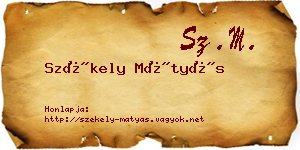Székely Mátyás névjegykártya
